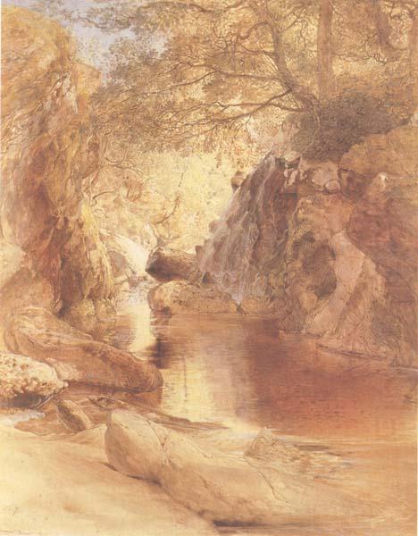 A Cascade in Shadow,Drawn on the Spot,near the Function of the Machno and Conway,North Wales, Samuel Palmer